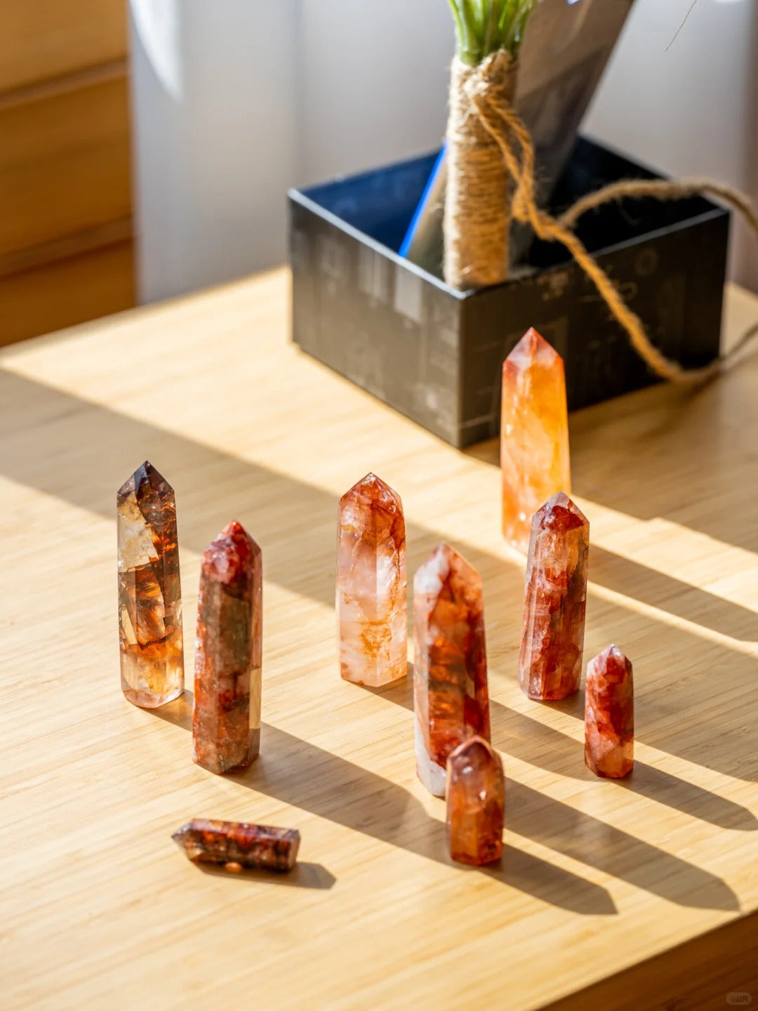 Red Hematoid Quartz Point – Grounding, Focus & Emotional Healing Crystal