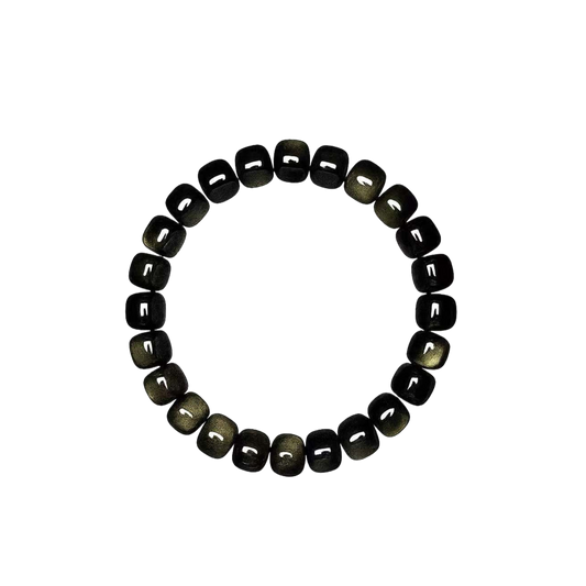 Silver Obsidian Bracelet – Protection, Energy Shield & Spiritual Grounding Stone