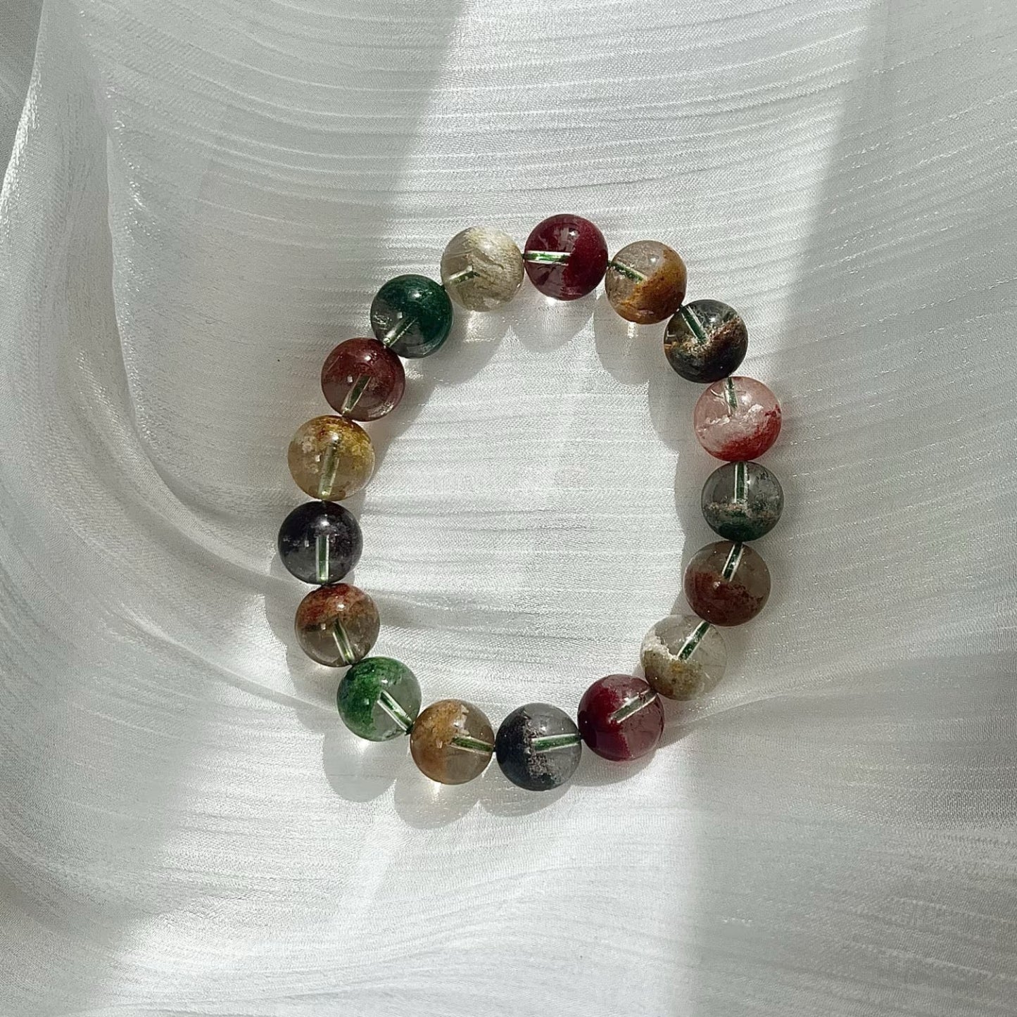 Chlorite Phantom Quartz Bracelet – Embrace Growth & Renewal