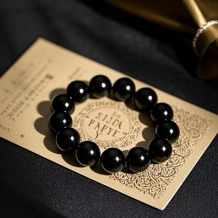 Black Obsidian Protection Bracelet – Shielding Energy & Emotional Grounding Crystal
